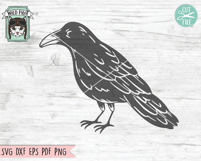 Halloween SVG File, Crow SVG, Halloween Cut File, Crow Cut File, Witchy svg File, Gothic SVG, Goth Cut File, Spooky svg, Halloween Clipart SVG Wild Pilot 