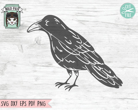 Halloween SVG File, Crow SVG, Halloween Cut File, Crow Cut File, Witchy svg File, Gothic SVG, Goth Cut File, Spooky svg, Halloween Clipart SVG Wild Pilot 