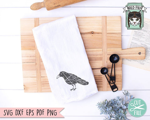 Halloween SVG File, Crow SVG, Halloween Cut File, Crow Cut File, Witchy svg File, Gothic SVG, Goth Cut File, Spooky svg, Halloween Clipart SVG Wild Pilot 