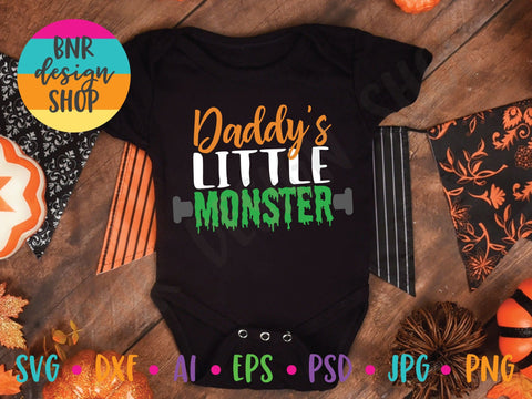 Halloween SVG File, Daddy's Little Monster SVG, SVG Cut File for Cricut Cutting Machines and Vinyl Crafting SVG BNRDesignShop 