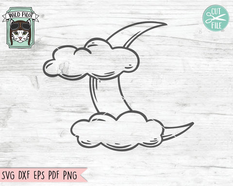 Halloween SVG File, Halloween Cut File, Moon SVG File, Moon Cut File, Clouds SVG, Clouds Cut File, Moon Clipart, Moon Vector, Clouds Clipart SVG Wild Pilot 