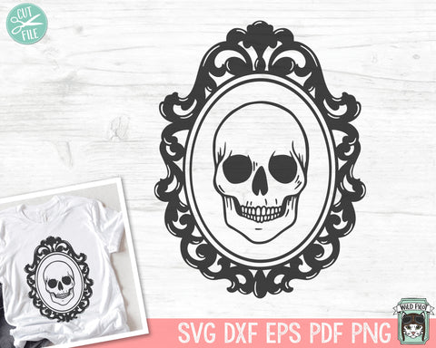 Halloween SVG File, Skull SVG, Skull Cut File, Halloween Cut File, Happy Halloween Clipart, Skull Clipart, Spooky svg, Skull png, Frame svg SVG Wild Pilot 