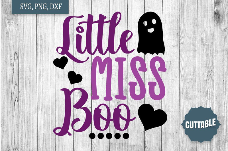 Halloween SVG for kids, Little miss boo cut file, Halloween kids cut file SVG Cuttable 