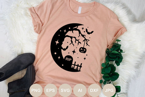 Halloween Svg, Halloween Cut file, Mystical Moon Svg Designs, Halloween Shirt Svg, Bats, Witchy, Halloween Sign Svg, Spooky, Png, Cricut SVG BogeliaVector 