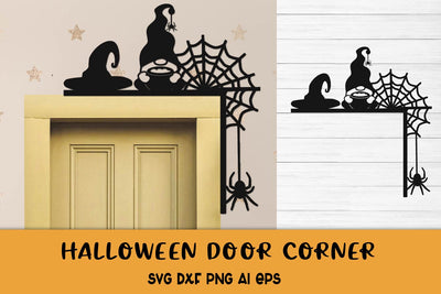 Halloween SVG. Halloween Door Corner. Halloween Laser Cut. SVG Samaha Design 