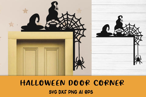 Halloween SVG. Halloween Door Corner. Halloween Laser Cut. SVG Samaha Design 