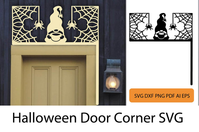 Halloween SVG. Halloween Door Corner. Halloween Laser Cut. SVG Samaha Design 