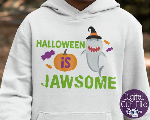 Halloween Svg - Halloween Is Jawsome - Shark SVG - Awesome SVG Crafty Mama Studios 