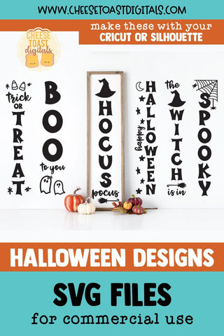 Halloween SVG | Halloween Vertical Porch Sign SVG Bundle SVG Cheese Toast Digitals 