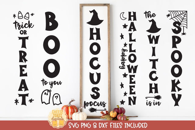 Halloween SVG | Halloween Vertical Porch Sign SVG Bundle SVG Cheese Toast Digitals 