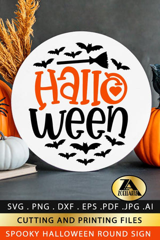 Halloween SVG Happy Halloween Round Sign SVG Spooky Boo SVG SVG zoellartz 
