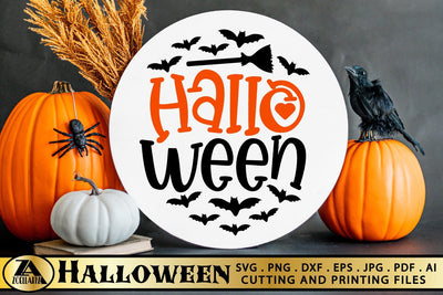 Halloween SVG Happy Halloween Round Sign SVG Spooky Boo SVG SVG zoellartz 
