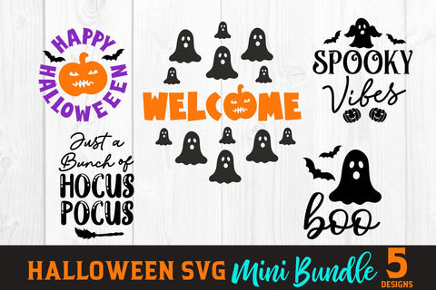 Halloween SVG Mini Bundle with 5 Signs SVG Shine Green Art 