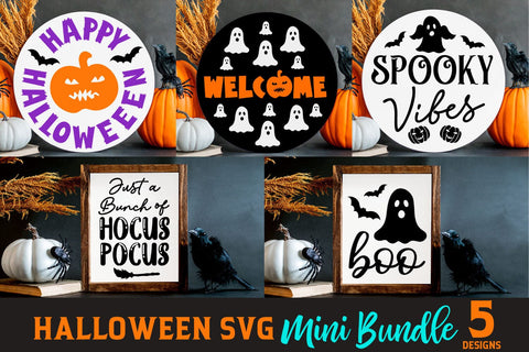 Halloween SVG Mini Bundle with 5 Signs SVG Shine Green Art 