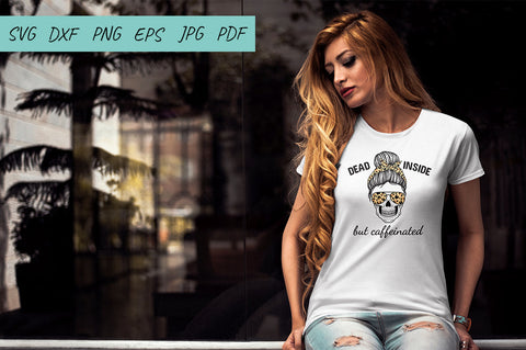 Halloween svg, Mom life svg, Dead Inside But Caffeinated SVG Irina Ostapenko 