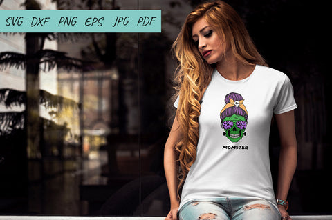 Halloween svg, Mom life svg, Momster svg, Mom Messy Bun svg SVG Irina Ostapenko 