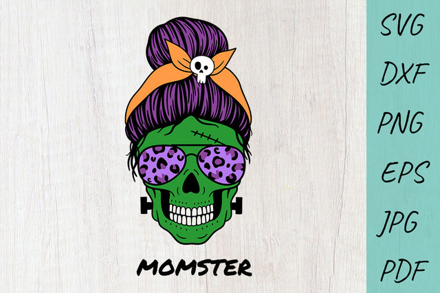 Halloween svg, Mom life svg, Momster svg, Mom Messy Bun svg SVG Irina Ostapenko 