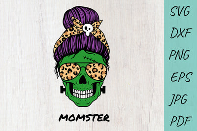 Halloween svg, Mom life svg, Momster svg, Mom Messy Bun svg SVG Irina Ostapenko 