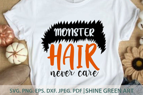 Halloween SVG - Monster Hair Never Care SVG Shine Green Art 