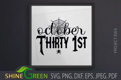 Halloween SVG - October 31st - Spider DXF, PNG SVG Shine Green Art 