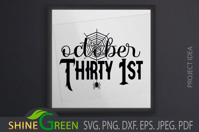 Halloween SVG - October 31st - Spider DXF, PNG SVG Shine Green Art 