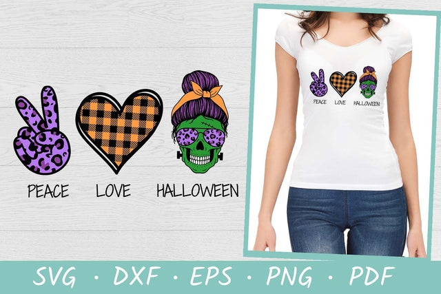 Halloween SVG | Peace Love Halloween SVG | Mom Life SVG SVG Irina Ostapenko 