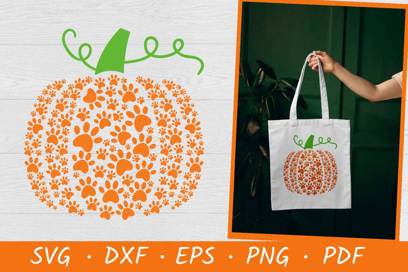 Halloween SVG | Pumpkin Dog Paw SVG - So Fontsy