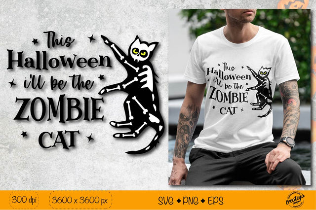 Halloween SVG quote for t-shirt| Zombie Black cat SVG SVG Createya Design 