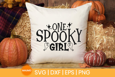 Halloween svg quote, One spooky girl SVG Maumo Designs 