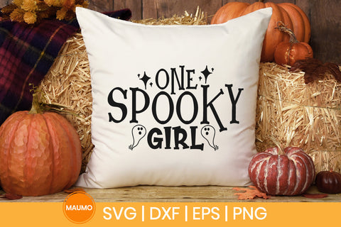 Halloween svg quote, One spooky girl SVG Maumo Designs 