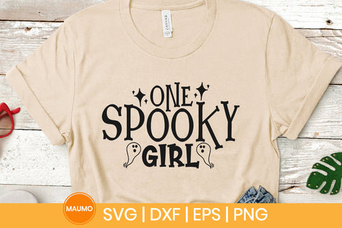Halloween svg quote, One spooky girl SVG Maumo Designs 