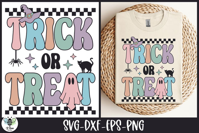 Halloween SVG | Retro Trick or Treat Design | Halloween PNG SVG B Renee Design 