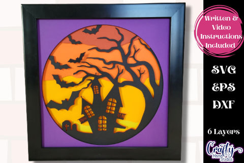 Halloween Svg Shadow Box, 3D Layered Halloween Silhouettes SVG Crafty Mama Studios 