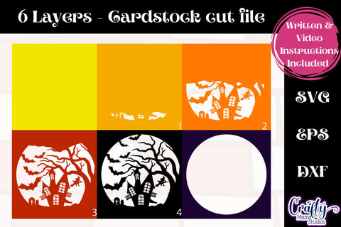 Halloween Svg Shadow Box, 3D Layered Halloween Silhouettes SVG Crafty Mama Studios 