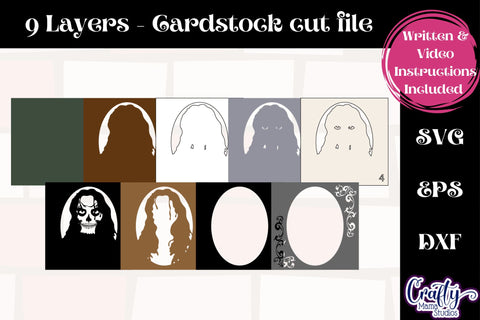 Halloween Svg Shadow Box, 3D Layered Skeleton Girl Cut File SVG Crafty Mama Studios 