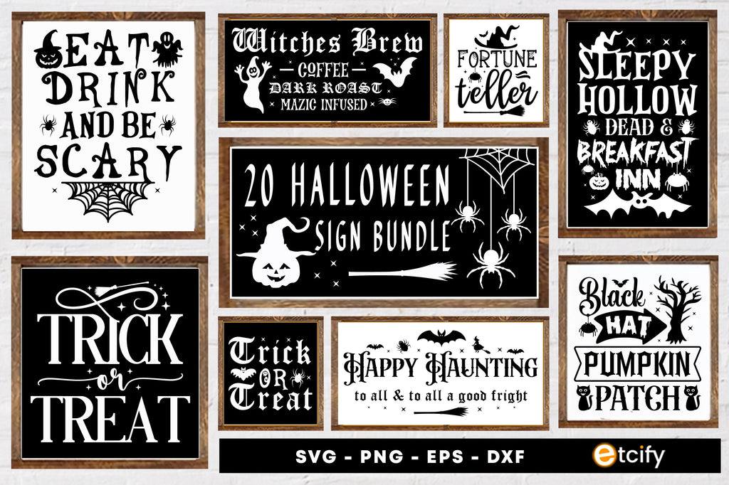 Halloween SVG Sign Bundle - So Fontsy