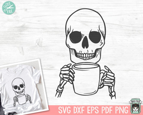 Halloween SVG, Skull SVG, Coffee SVG, Halloween Coffee svg, Coffee Clipart, Skull Clipart, Coffee png, Skull png, Coffee Cup svg SVG Wild Pilot 