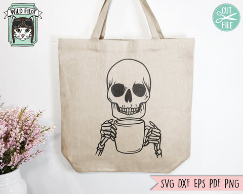 Halloween SVG, Skull SVG, Coffee SVG, Halloween Coffee svg, Coffee Clipart, Skull Clipart, Coffee png, Skull png, Coffee Cup svg SVG Wild Pilot 