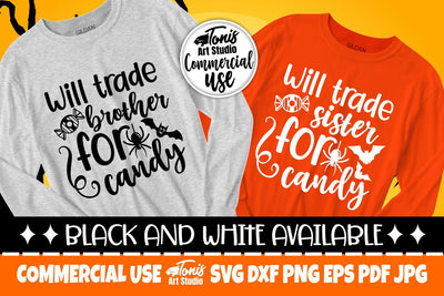 Halloween SVG, Will Trade Brother Sister for Candy SVG TonisArtStudio 