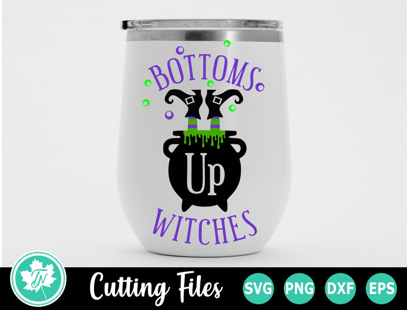 Halloween SVG | Wine SVG | Bottoms Up Witches SVG TrueNorthImagesCA 
