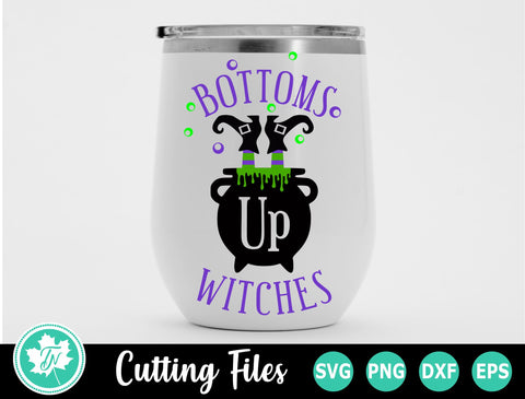 Halloween SVG | Wine SVG | Bottoms Up Witches SVG TrueNorthImagesCA 