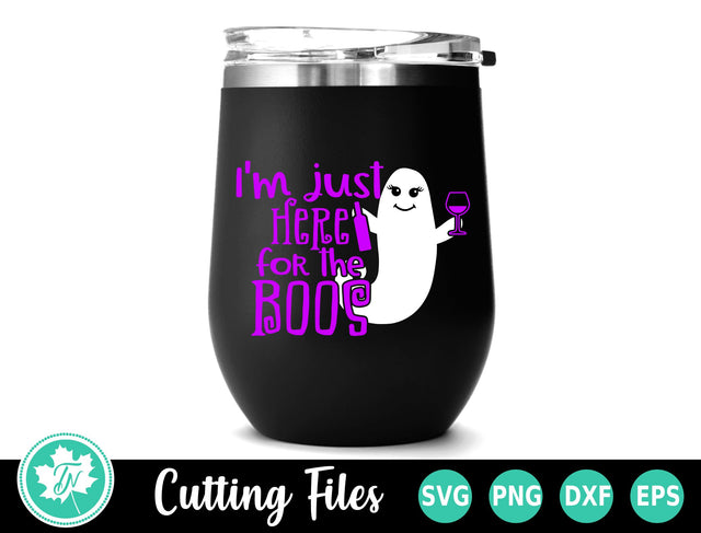 Halloween SVG | Wine SVG | Just Here for the Boos SVG TrueNorthImagesCA 