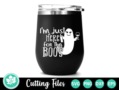 Halloween SVG | Wine SVG | Just Here for the Boos SVG TrueNorthImagesCA 