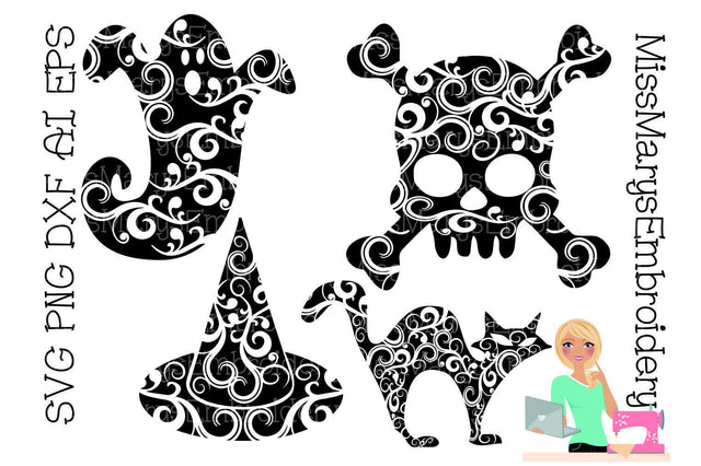 Halloween Swirls SVG MissMarysEmbroidery