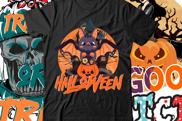 Halloween T-Shirt Design , Halloween T-Shirt Vector Design SVG BlackCatsMedia 