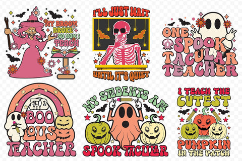 Halloween Teacher PNG Sublimation Bundle Sublimation CraftLabSVG 