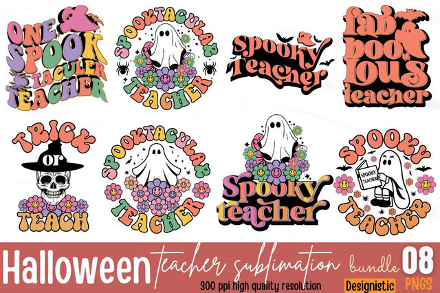 Halloween Teacher Sublimation Bundle, Sublimation DESIGNISTIC 