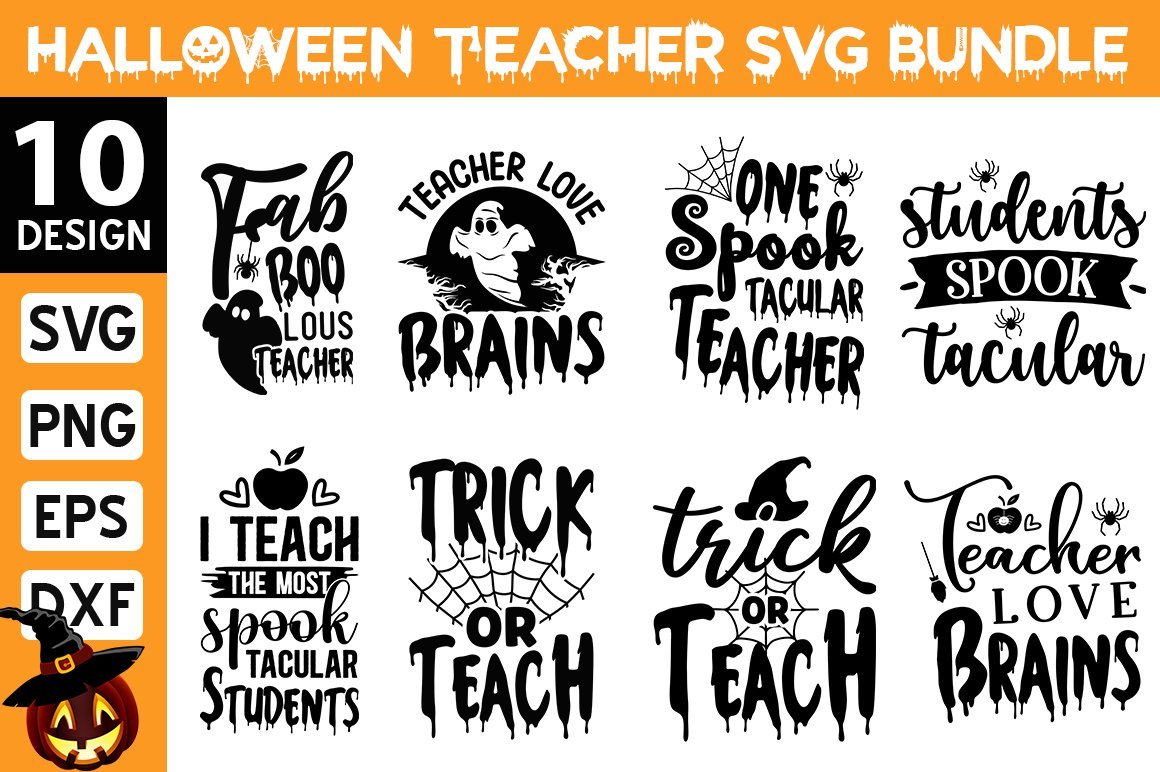 Halloween Teacher SVG Bundle.alloween Svg Bundle, Halloween Bundle ...