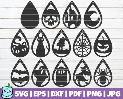 Halloween Teardrop Earrings SVG MintyMarshmallows 