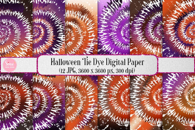 Halloween Tie Dye Digital Papers Backgrounds Digital Pattern SineDigitalDesign 